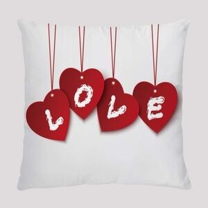 Heart & Letter Graphic Cushion Cover Without Filler new